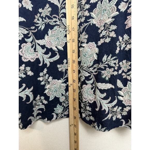 J.Jill Women's Tunic 3/4 Sleeves 3/4 Covered Buttons Floral Boho Sz M Petite - Picture 15 of 15